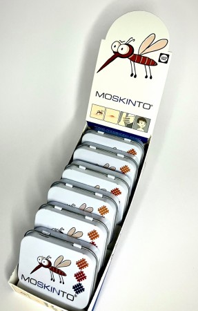 Moskinto Myggplaster – Forhandlereske med 6 familiebokser, hver med 42 plaster i tre farger